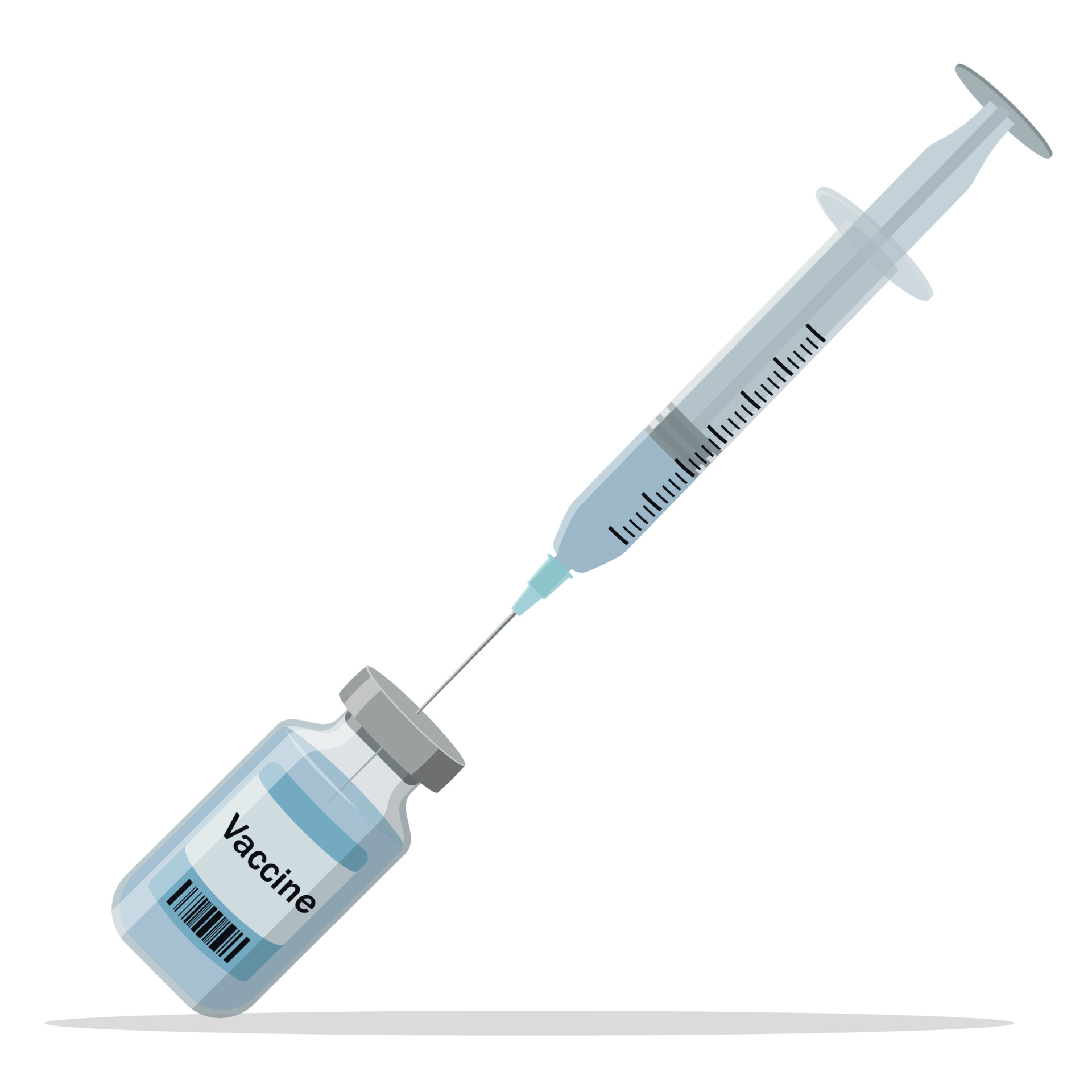 Vaccine vial and syringe